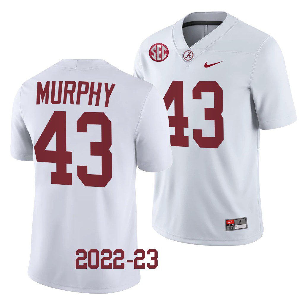 Men's Alabama Crimson Tide Shawn Murphy #43 2022-23 White NCAA College Football Jersey